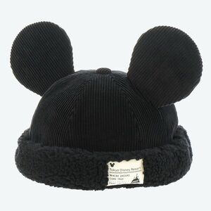 Tokyo Disney Resort Mickey Mouse Sherpa and Corduroy Hat for Adult Black
